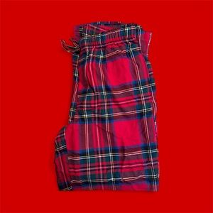 Men’s Lands’ End Flannel Red, Green and Blue Pajama Pants Size M